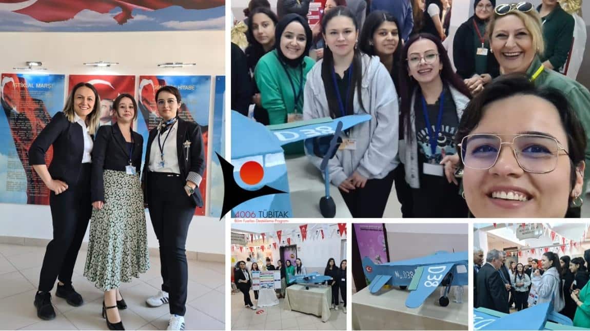 Öğretmenlerimiz Ayşenur TOPCU,Sibel BUDAK ve Nazan UYGUN İlk Türk Yolcu Uçağı Nu.D-38 İsimli TÜBİTAK Projesi İle Fuara Katıldı