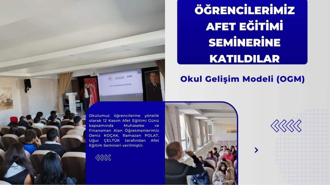 Öğrencilerimiz Afet Eğitimi Seminerine Katıldılar